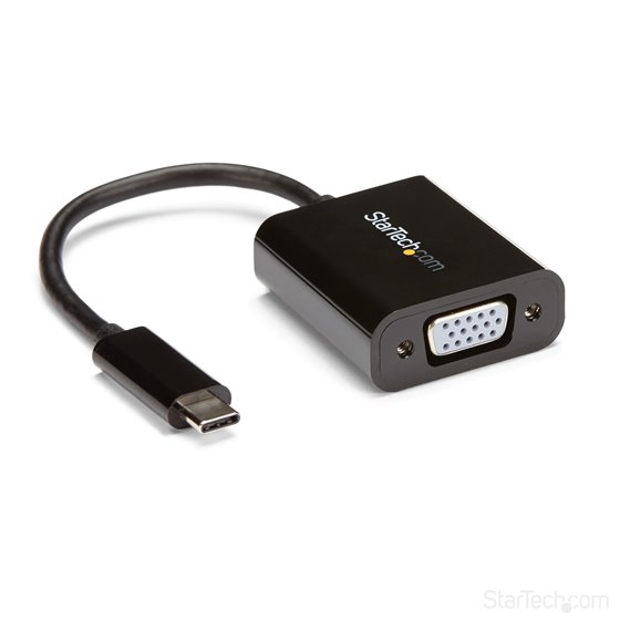 Adaptador USB C a VGA - Negro - 1080p - Convertidor de Vídeo para su MacBook Pro - Dongle de Pantalla USB Tipo C a VGA - La Vers
