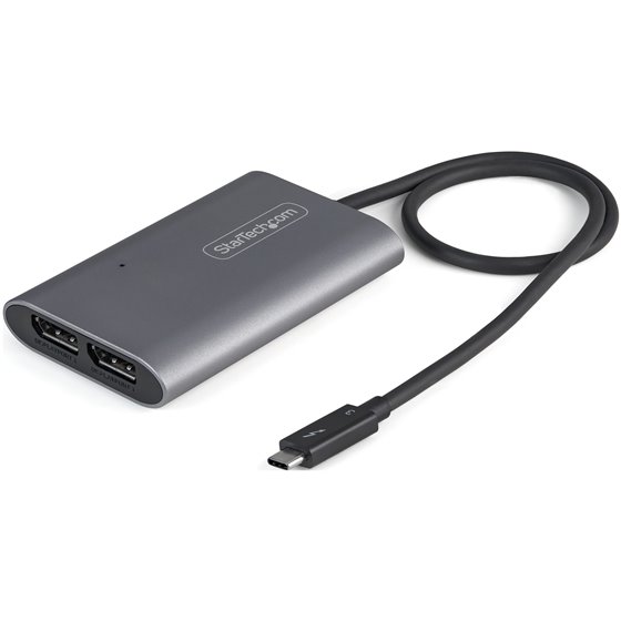 Adaptador Thunderbolt a DisplayPort Doble DP 1.4 - Conversor Thunderbolt a DP Doble de 4K 60Hz o Sencillo 8K / 5K - Adaptador de