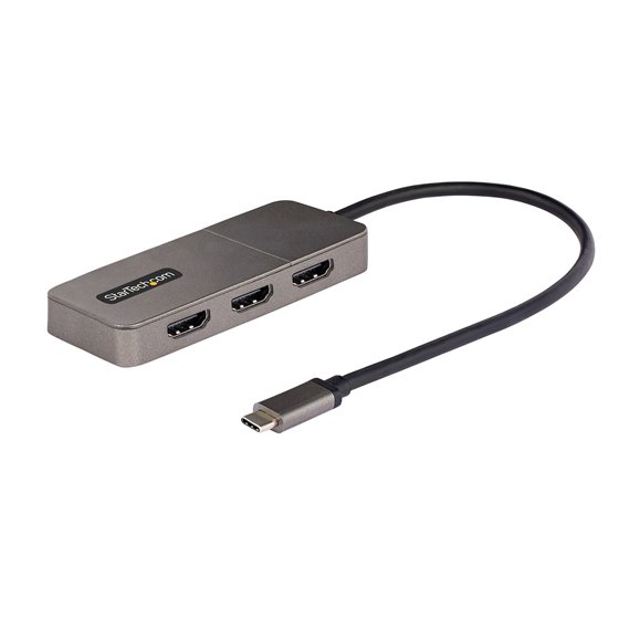 Adaptador USB-C de 3 Puertos Multimonitor - Hub MST USB Tipo C a 3 Puertos HDMI - Divisor Multiplicador DP Triple 4K 60Hz - HDR 