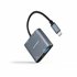 Conversor USB-C a HDMI/VGA/USB3.0/PD 15 cm, Gris