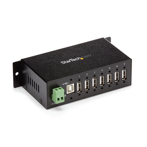 Hub Industrial de 7 Puertos USB 2.0 con Protección Antiestática ESD y Protección de Picos de 350W
