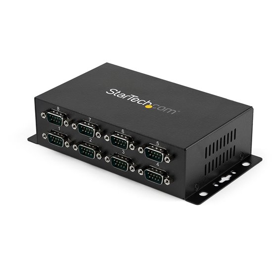 Adaptador Hub Concentrador USB a 8 Puertos Serie RS232 Industrial Montaje en Pared Riel DIN