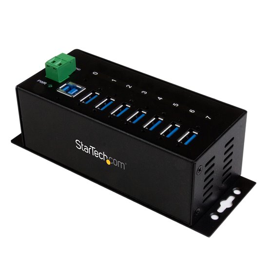 Hub Concentrador USB 3.0 de 7 Puertos - 5Gbps - Ladrón USB Industrial de Metal con Protección ESD y Protección de Picos de 350W 