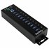 Hub Industrial de 10 Puertos USB 3.0 - 5Gbps - Ladrón Concentrador USB-A con Protección Antiestática ESD y Protección de Picos -