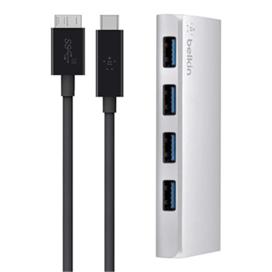 F4U088VF hub de interfaz USB 3.2 Gen 1 (3.1 Gen 1) Micro-B 5000 Mbit/s Plata