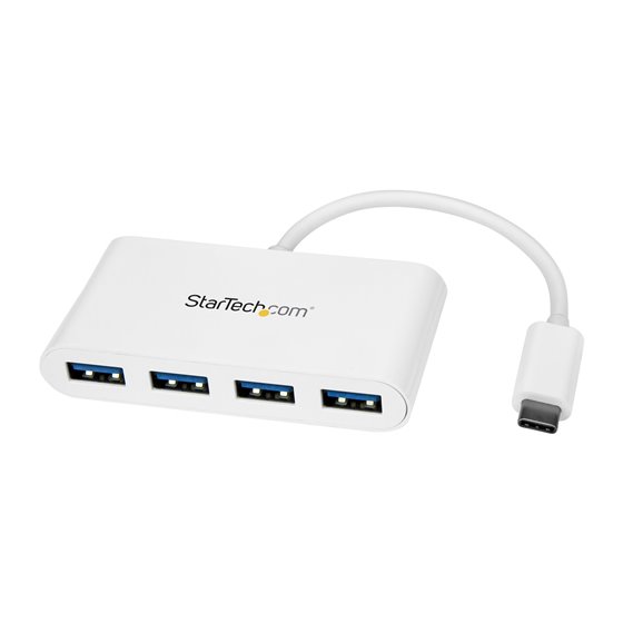 Hub Ladrón USB C con 4 Puertos USB-A (USB 3.0 SuperSpeed de 5Gbps) - Alimentado por el Bus USB - Concentrador Adaptador USB Tipo