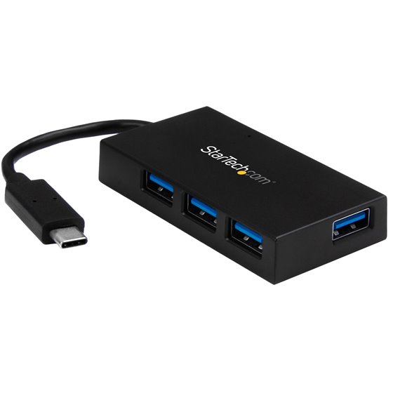 Hub USB C de 4 Puertos - Ladrón USB Tipo-C con 4 Puertos USB-A (USB 3.0 SuperSpeed 5Gbps) Bus USB o Autoalimentación - Hub de Ca
