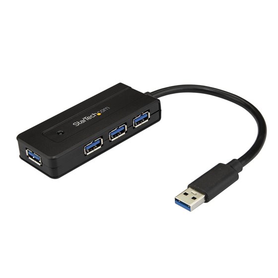 Hub Concentrador Portátil USB 3.0 SuperSpeed de 4 Puertos de 5Gbps con Carga Rápida - Ladrón USB 3.2 Gen 1 Tipo A - Alimentado p