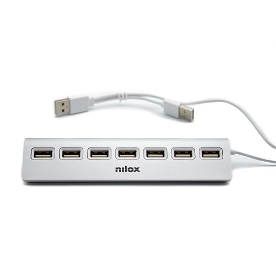 HUB sobremesa de aluminio con 7 puertos USB 2.0
