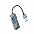 USB 3.0 4xUSB3.0. USB-A/M-USB 3.0/H, Gris, 10 cm