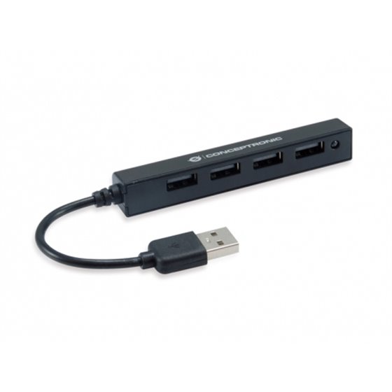 HUBBIES05B hub de interfaz USB 2.0 480 Mbit/s Negro