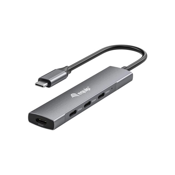 128963 hub de interfaz USB 3.2 Gen 1 (3.1 Gen 1) Type-C 5000 Mbit/s Negro, Plata