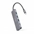 Hub USB-C a 3xUSB3.0/H + 1xUSB-C/H Aluminio 10 cm, Gris