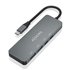 Hub USB 3.2 Gen2 10G USB-C, USB-C/M-2xUSB-C/H-2xUSB-A/H, Gris, 15cm