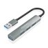 HUB USB 3.0 Aluminio, 1xUSB3.0 A/H+3xUSB2.0 A/H, Gris, 10cm