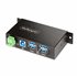 Hub USB Industrial de 4 Puertos Gestionado - Servicio Pesado - Caja de Metal - Protección ESD y Sobretensión - Montaje DIN, Pare