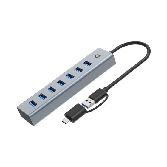 HUBBIES21G hub de interfaz USB 3.2 Gen 1 (3.1 Gen 1) Type-A 5000 Mbit/s Gris