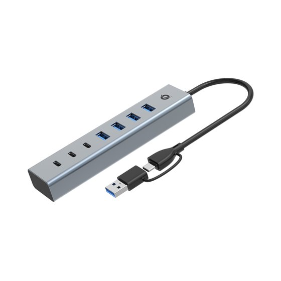 HUBBIES20G hub de interfaz USB 3.2 Gen 1 (3.1 Gen 1) Type-C 5000 Mbit/s Gris