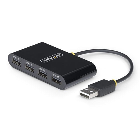 Hub USB 2.0 de 4 Puertos - Ladrón USB Alimentado por el Bus - 480Mbps - Hub Portátil Externo USB - Multiplicador USB - Protecció