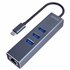 AK-57 USB-C - 3 x USB-A HUB with RJ-45 Gigabit Ethernet adapter 5000 Mbit/s grey 2 x USB 3.2 Gen 2 (3.1 Gen 2) Type-C 1000 Mbit/