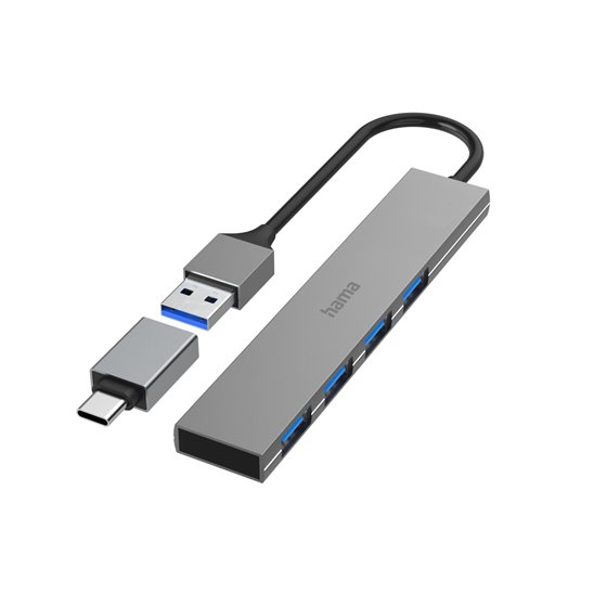 00200141 hub de interfaz USB 3.2 Gen 1 (3.1 Gen 1) Type-A 5000 Mbit/s Gris