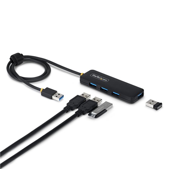 Hub USB-A de 4 Puertos - 5 Gbps - Ladrón USB Alimentado por el Bus USB - Concentrador de 4 Puertos - Plástico PCR - Cable de 61c