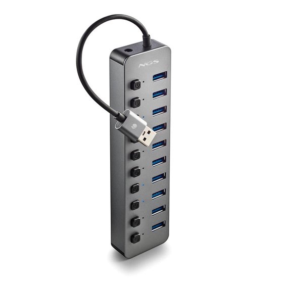 IHUB 10 USB 3.2 Gen 1 (3.1 Gen 1) Type-A 5000 Mbit/s Negro