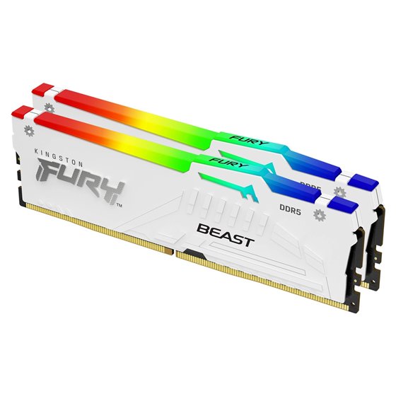 FURY Beast 64GB 6000MT/s DDR5 CL30 DIMM (Kit de 2) White RGB EXPO