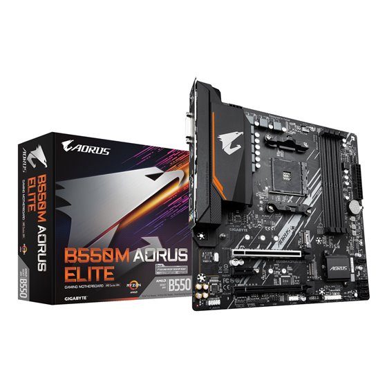 B550M AORUS ELITE Placa base - Procesadores AMD Ryzen 5000, VRM de 5+3 fases, hasta 4733 MHz DDR4, 1xPCIe 4.0 + 1xPCIe 3.0 M.2, 