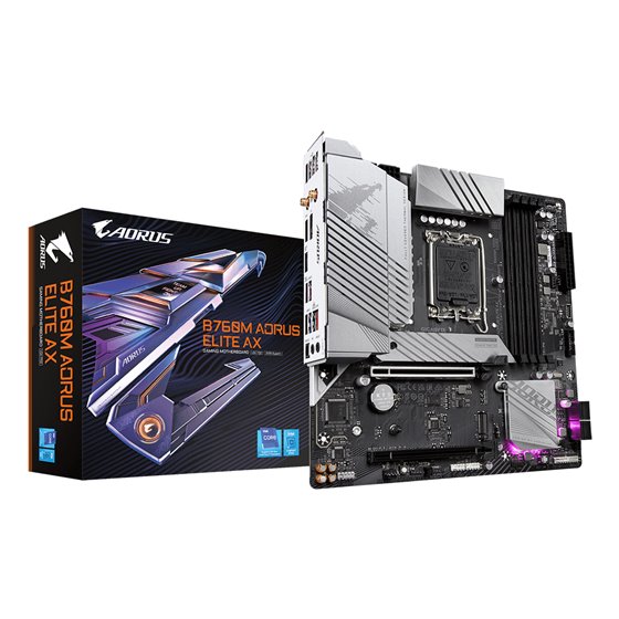B760M AORUS ELITE AX Placa Base - Compatible con procesadores Intel Core de 14ª generación, VRM digital de 12*+1+1 fases, hasta 