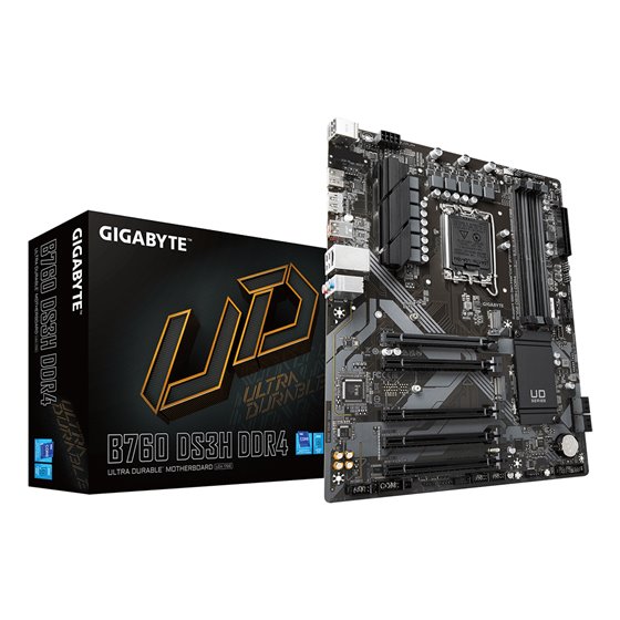 B760 DS3H DDR4 Placa base - Soporta CPUs Intel Core de 14ª generación, VRM digital de 18+2+1 fases, hasta 5333MHz DDR4 (OC), 2xP