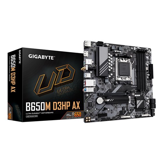 B650M D3HP AX Placa base - AMD Ryzen serie 9000, VRM de 5+2+2 fases, hasta 8000 MHz DDR5 (OC), 2xPCIe 4.0 M.2, WIFI 6E, LAN 2,5 