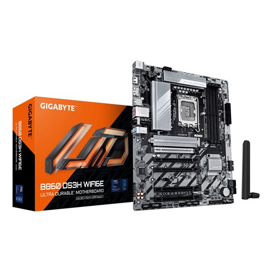 B860 DS3H WIFI6E Placa base - CPUs Intel Core Ultra, VRM de 8+1+2+2 fases, hasta 9066MHz DDR5, 1xPCIe 5.0 + 1xPCIe 4.0 M.2, LAN 