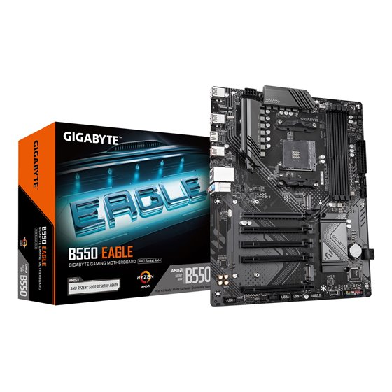 B550 EAGLE Placa base - Procesadores AMD Ryzen serie 5000 G, VRM de 10+3+1 fases, hasta 3200 MHz DDR4, 1xPCIe 4.0 + 1xPCIe 3.0 M