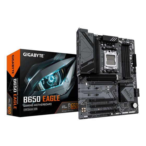B650 EAGLE Placa base - AMD Ryzen serie 9000, VRM de 12+2+2 fases, hasta 7600 MHz DDR5 (OC), 1xPCIe 5.0 + 2xPCIe 4.0 M.2, LAN Gb