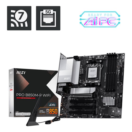 PRO B850M-P WIFI placa base AMD B850 Zócalo AM5 micro ATX
