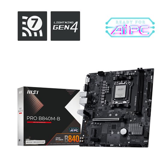 PRO B840M-B placa base AMD B840 Zócalo AM5 micro ATX