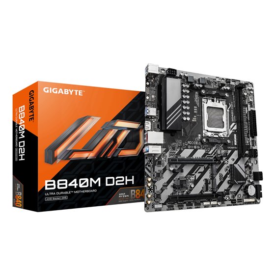 B840M D2H Placa base - Procesadores AMD Ryzen 9000, VRM de 5+2+2 fases, hasta 7600 MHz DDR5, 1xPCIe 4.0 + 1xPCIe 3.0 M.2, LAN 2.