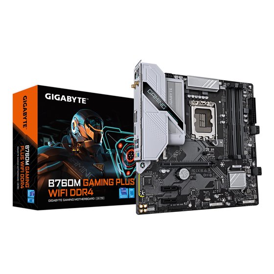 B760M GAMING PLUS WIFI DDR4 Placa base - Compatible con procesadores Intel Core de 14ª generación, VRM de 4+1+1 fases, hasta 533