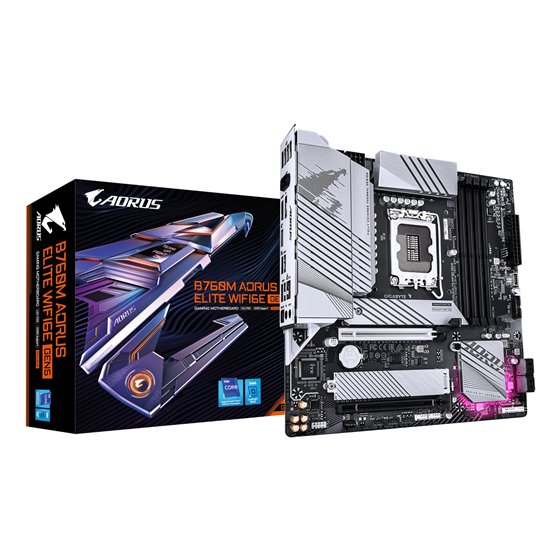 B760M AORUS ELITE WIFI6E GEN5 Placa Base – Compatible con procesadores Intel Core 14ª generación, VRM digital de 12+1+1 fases, h