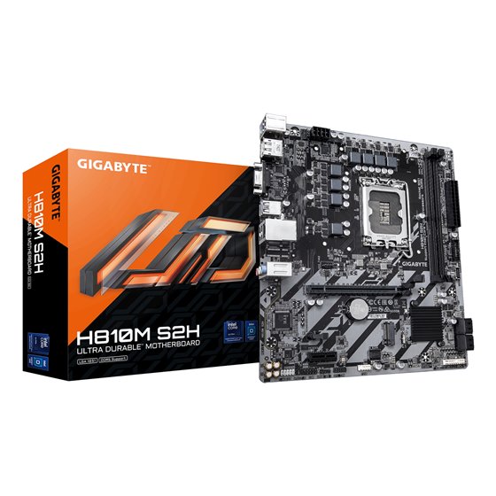 H810M S2H Placa base - Procesadores Intel Core Ultra (Serie 2), VRM de 4+1+2 fases, hasta 6400 MHz DDR5, 1xPCIe 4.0 M.2, LAN 1Gb