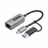 Adaptador USB-C a Ethernet con Dongle USB-A - Adaptador de Red USB Tipo C - Adaptador Ethernet - 10/100/1000Mbps - Adaptador de 