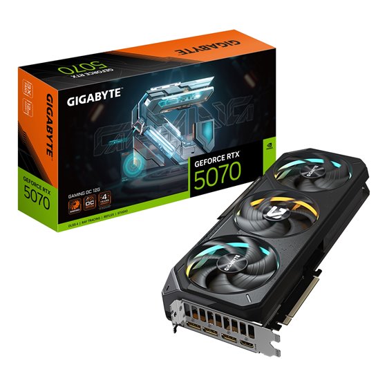 GeForce RTX 5070 GAMING OC 12G Tarjeta Gráfica - 12GB GDDR7, 192 bits, PCI-E 5.0, 2625 MHz Core Clock, 3 x DP 2.1a, 1 x HDMI 2.1