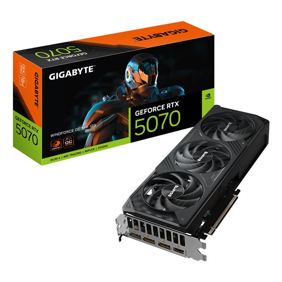 GeForce RTX 5070 WINDFORCE OC SFF 12G Tarjeta Gráfica - 12GB GDDR7, 192 bits, PCI-E 5.0, 2542 MHz Core Clock, 3 x DP 2.1a, 1 x H