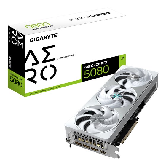 GeForce RTX 5080 AERO OC SFF 16G Tarjeta Gráfica - 16GB GDDR7, 256 bits, PCI-E 5.0, 2730MHz Core Clock, 3 x DisplayPort, 1 x HDM