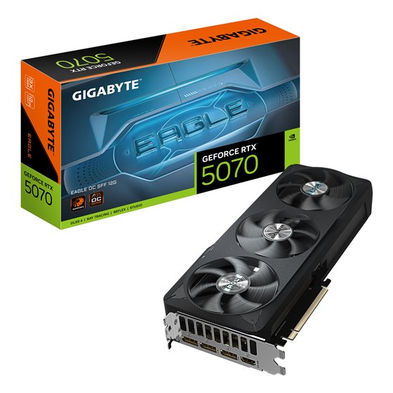 GeForce RTX 5070 EAGLE OC SFF 12G Tarjeta Gráfica - 12GB GDDR7, 192 bits, PCI-E 5.0, 2587 MHz Core Clock, 3 x DP 2.1b, 1 x HDMI 