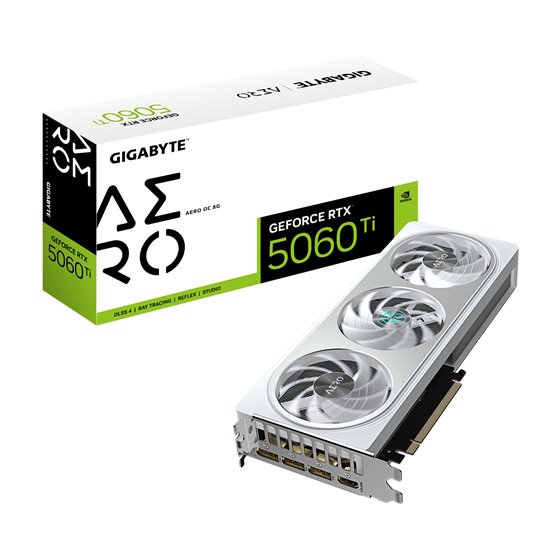GeForce RTX 5060 Ti AERO OC 8G Tarjeta Gráfica – 8 GB GDDR7, 128 bits, PCI-E 5.0, 2647 MHz Frecuencia del núcleo, 3 x DisplayPor
