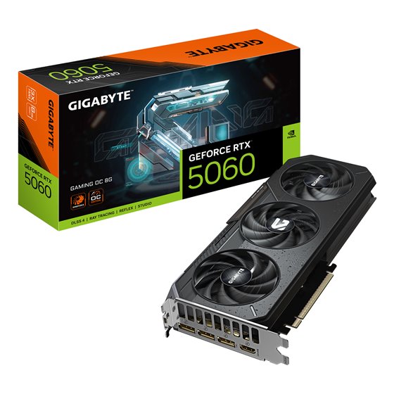 GeForce RTX 5060 GAMING OC 8G Tarjeta Gráfica - 8GB GDDR7, 128bit, PCI-E 5.0, 2595 MHz Frecuencia del núcleo, 3 x DisplayPort, 1