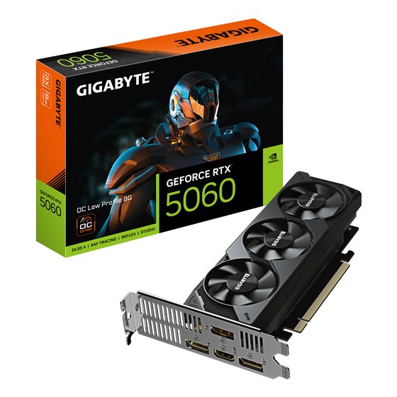 GeForce RTX 5060 OC Low Profile 8G Tarjeta Gráfica - 8GB GDDR7, 128bit, PCI-E 5.0, 2512 MHz Frecuencia del núcleo, 3 x DisplayPo