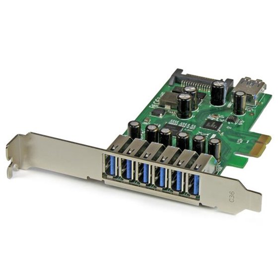 Adaptador tarjeta PCI Express de 7 puertos USB 3.0 con perfil bajo o completo